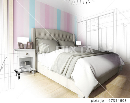 Modern interior bedroom. 3 d rendering 47354693
