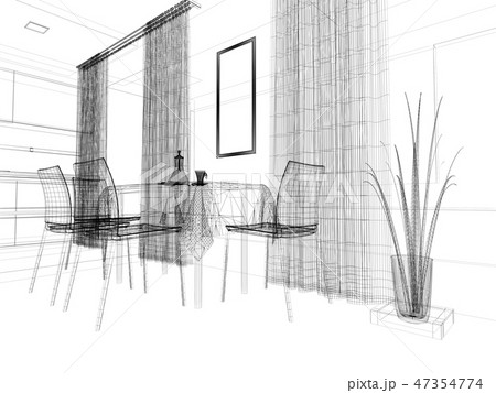 modern interior of living room, 3 d rendering 47354774
