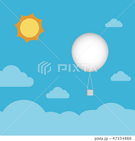 Weather balloon, Radiosonde on blue sky 47354866