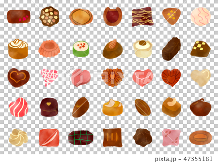 Hand-painted chocolate set watercolor 47355181