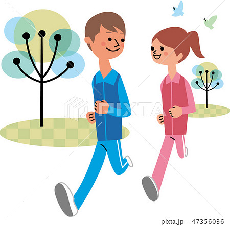 ジョギングカップル 47356036