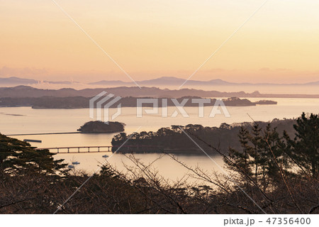 早朝の松島 福浦橋 福浦島 早朝の松島 福浦橋 福浦島 47356400