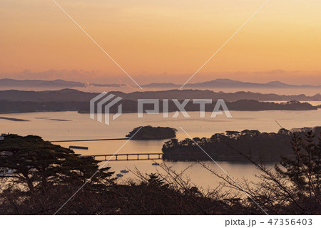 早朝の松島 福浦橋 福浦島 早朝の松島 福浦橋 福浦島 47356403