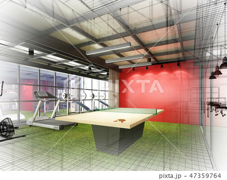 abstract sketch design of interior fitness room abstract sketch design of interior fitness room 47359764