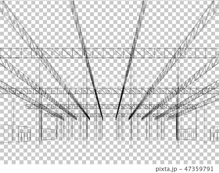 sketch design of interior warehouse, 3d rendering 47359791