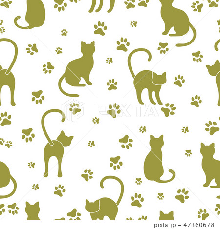 Seamless pattern with cats and traces Seamless pattern with cats and traces 47360678