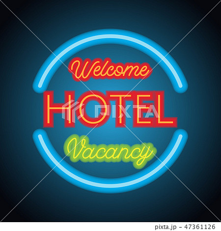 hotel motel neon sign plank. vector illustration hotel motel neon sign plank. vector illustration 47361126