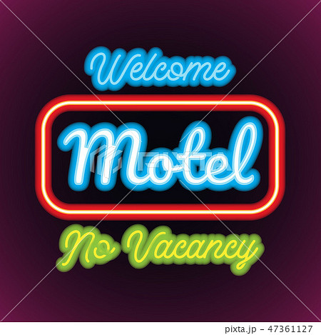 hotel motel neon sign plank. vector illustration hotel motel neon sign plank. vector illustration 47361127