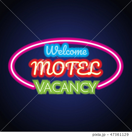 hotel motel neon sign plank. vector illustration hotel motel neon sign plank. vector illustration 47361129