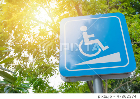 disability slope path ladder way sign badge 47362574