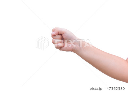 Girl fat hand fist isolated on white background Girl fat hand fist isolated on white background 47362580