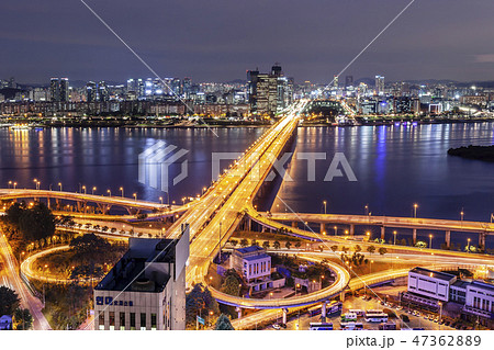 麻浦大橋 夜景 足 47362889