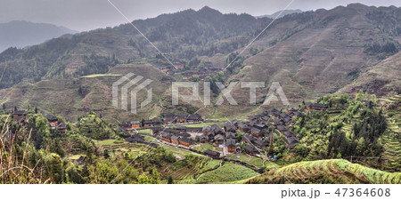 Ethnic minorities Yao Village Dazhai, Longshengの写真素材 [47364608] - PIXTA