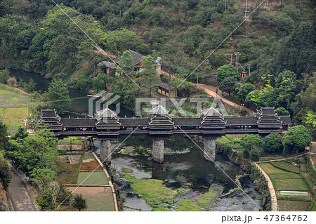 Wooden bridge village Chengyang, tourism 47364762