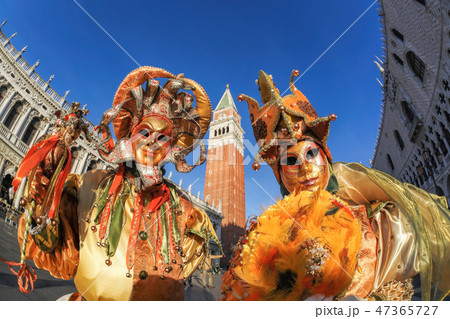 Carnival masks at festival in Venice, Italy 47365727