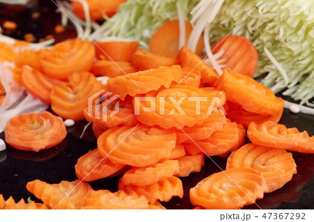 Chopped papaya and carrots Chopped papaya and carrots 47367292