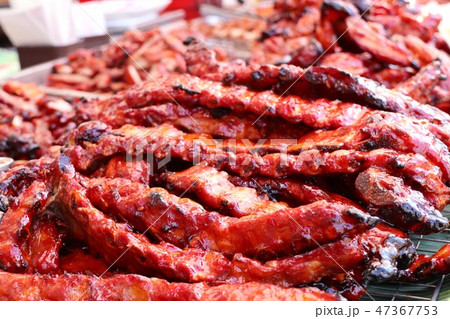 pork roast on street food pork roast on street food 47367753