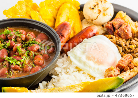 Traditional Colombian dish called Bandeja paisa 47369657