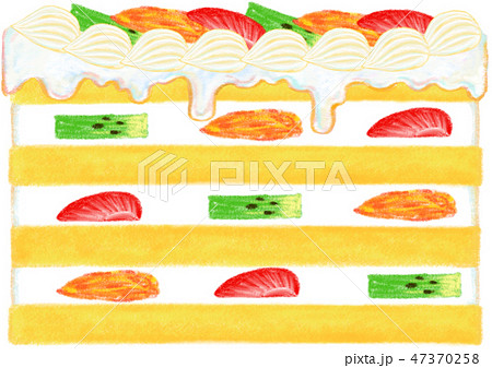 フルーツケーキの断面のイラスト素材 47370258 Pixta