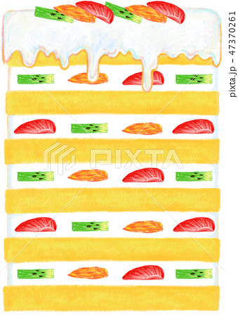 フルーツケーキの断面のイラスト素材