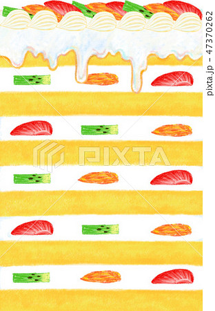 フルーツケーキの断面のイラスト素材 47370262 Pixta