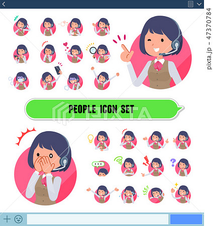 flat type Call center women_icon 47370784