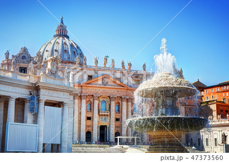Fountain on St. Peter's square in Vatican City. Fountain on St. Peter's square in Vatican City. 47373560