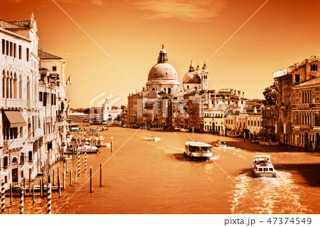 Venice, Italy. Grand Canal and Basilica Santa Maria della Salute 47374549