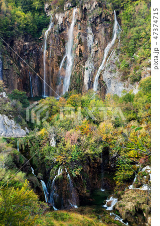 Waterfall in forest. Crystal clear water. Waterfall in forest. Crystal clear water. 47374715