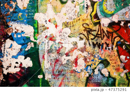 Part of Berlin Wall with graffiti Part of Berlin Wall with graffiti 47375291