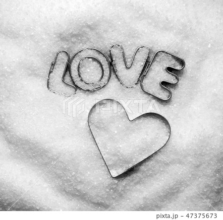 Love message and heart made of chrome letters Love message and heart made of chrome letters 47375673