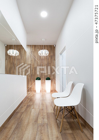 Modern waiting room, reception. Cozy minimalistic interior Modern waiting room, reception. Cozy minimalistic interior 47375721