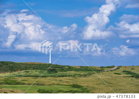 《与那国島》東崎、風車のある風景 47378133