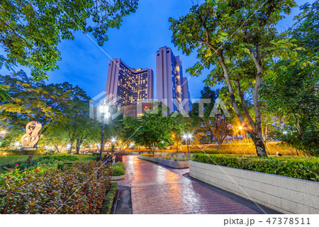 Night view of Benchasiri park in Bangkok Night view of Benchasiri park in Bangkok 47378511