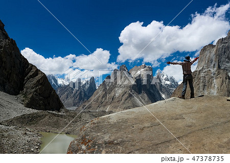 Trango tower family in Karakoram range, K2 Base Ca 47378735