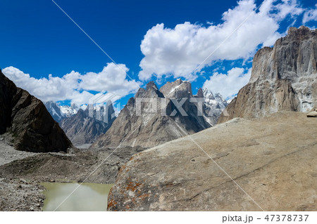 Trango tower family in Karakoram range, K2 Base Ca 47378737