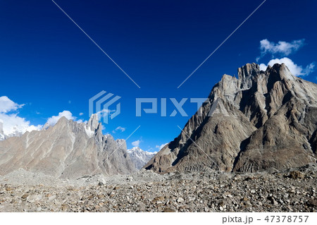 Great trango tower at Khobutse camp, K2 trek, Paki 47378757