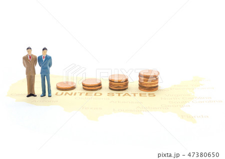 businessman standing on map American businessman standing on map American 47380650