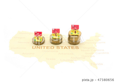 Model House on a American map. 47380656