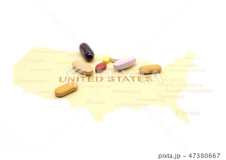 Medicine on a American map. health care concept Medicine on a American map. health care concept 47380667