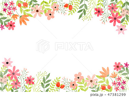 花の背景 ピンク系のイラスト素材 47381299 Pixta