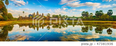 Angkor Wat temple at sunset. Cambodia. Panorama Angkor Wat temple at sunset. Cambodia. Panorama 47381936