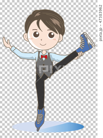 フィギュアスケートのポーズ 男の子のイラスト素材