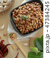 Seasoning fried peanut bean in a ceramic bowl 47384245