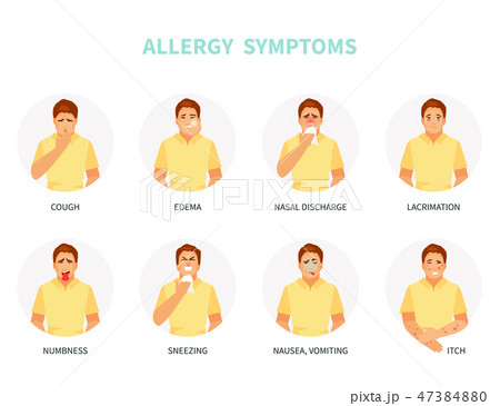 Allergy symptoms vector 47384880