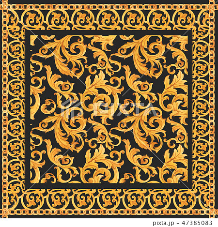 Golden baroque rich luxury vector pattern 47385083