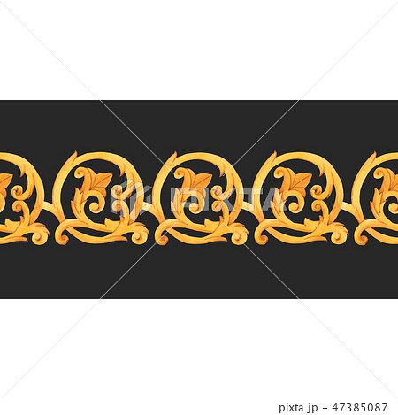 Golden baroque rich luxury vector pattern 47385087
