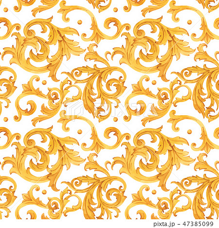 Golden Baroque Rich Luxury Vector Patternのイラスト素材
