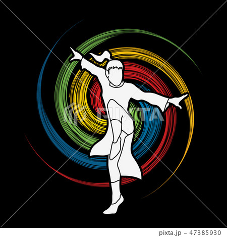 Kung Fu fighting action graphic vector. 47385930