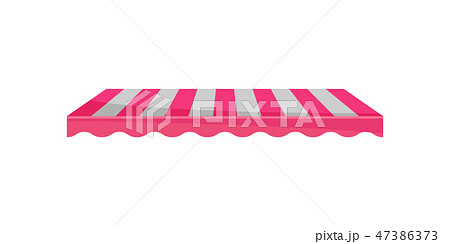 Classic canopy awning, striped sunblind, design element for cafe, shop, restaurant vector 47386373